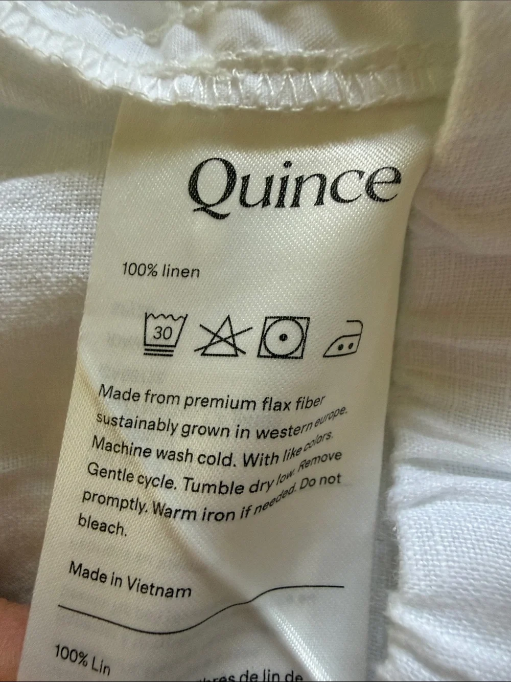 Quince 100% European Linen Pants NWT White Size Small
